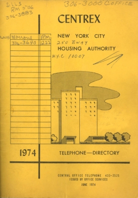 Hercules Cornish’s copy of the 1974 Centrex, the Housing Authority’s Central Office employee directory